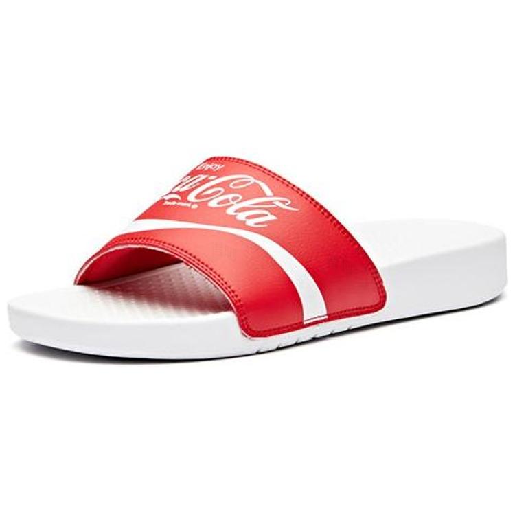 Coca Cola x Anta Slide Slippers Mens Mismatched, Left White Right Red 91926983-1