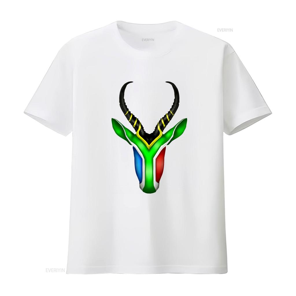 South Africa Springbok Print T Shirt Unique Design Comfortable Fabric Perfect for Sports and Casual Wear vintage Washed