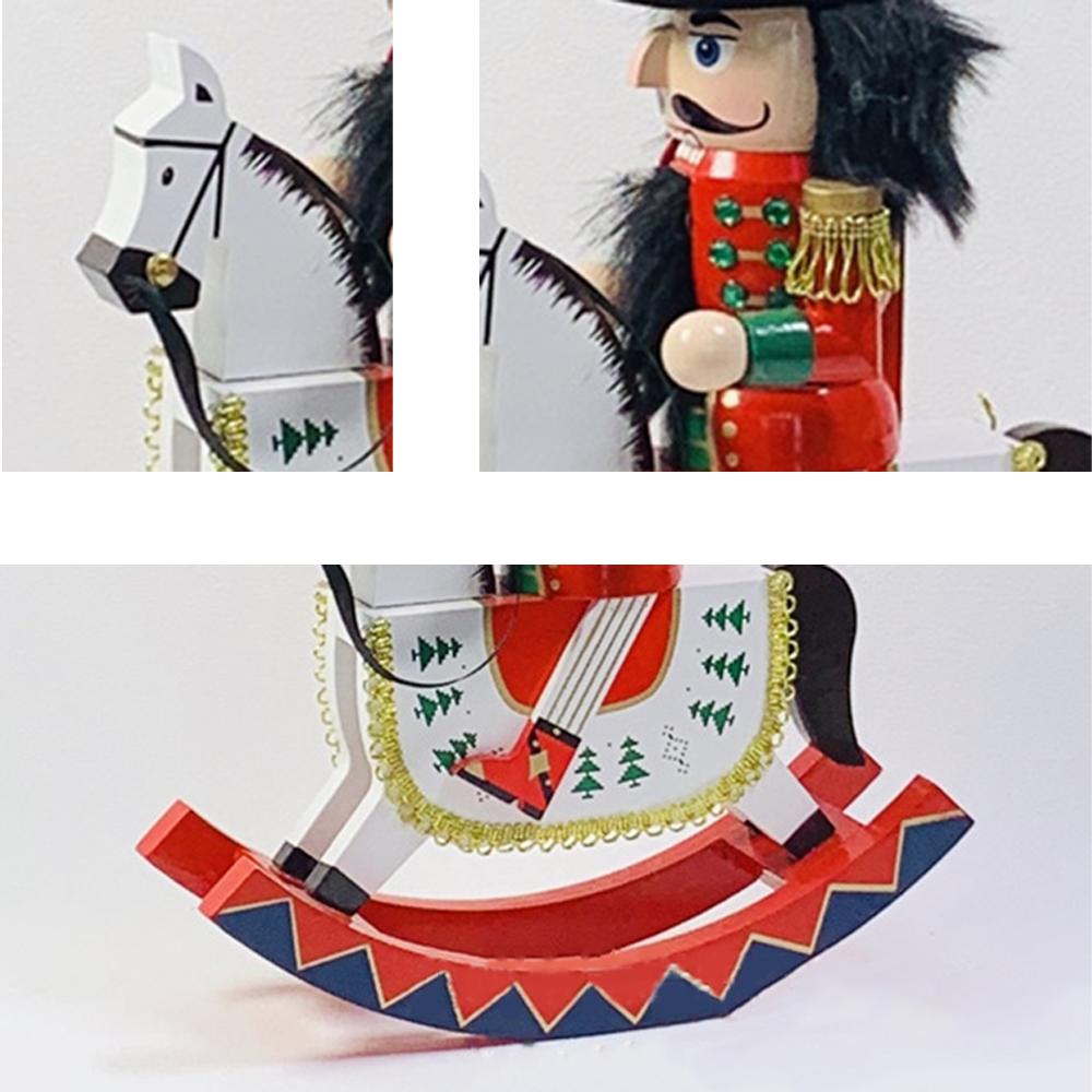 30 см лошадка-качалка Щелкунчик Солдат кукла деревянная ручная работа Щелкунчик верховая лошадь игрушка украшение рождественский подарок украшение