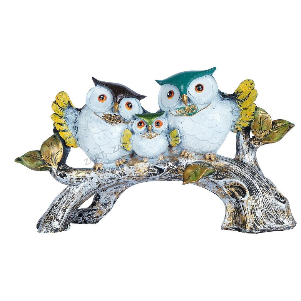 Handicrafted Decorative Owl Family Sitting On Tree ShowpieceFor Home Decor/Office/Shelf Table/Desktop/Living Room Decor