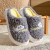 Bow Head Cotton Slippers Home Warm Cotton Drag Autumn and Winter Couple Fashion Plush Cotton Slippers