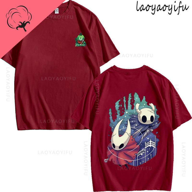 Hollow Knight Silksong Тема 100% Хлопок Летняя Футболка Короткий Рукав Печатный Мода Мужская Женская Мода Высокое Качество Круглый Вырез