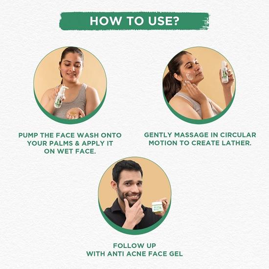 Средство для умывания против прыщей, средство против прыщей с маслом нима, базиликом, чайным деревом и алоэ - 100 г X 2