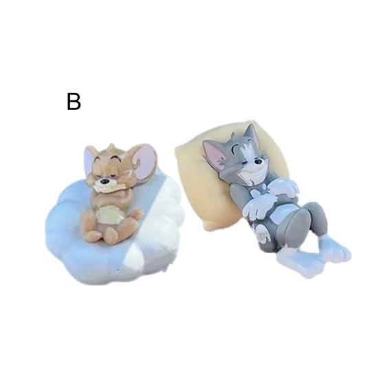 T-ом и Джерри Полимерная фигурка Милый спящий кот-мышь Украшение на приборную панель автомобиля Настольное украшение Коллекционный мультяшный персонаж для автомобиля дома
