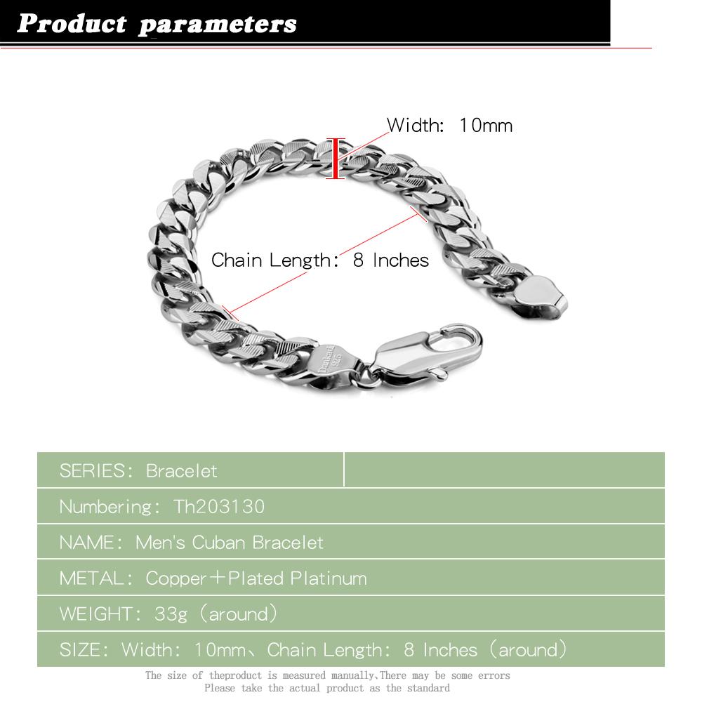 100% сплошное серебро ювелирные изделия мода 925 стерлингового серебра мужская цепочка звеньев толстый подлинный чистое серебро 8 мм браслет мужские серебряные ювелирные изделия