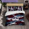 West Ham United Football 3 Piece Bedding Set Soft Duvet Cover Set with Pillowcases Printed Bedroom Decor Set for Home