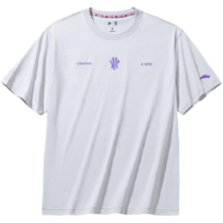 Anta Kyrie Series Comfortable Versatile Printed Short Sleeve Knit Top Unisex Tops Beige Pink 172431109-2