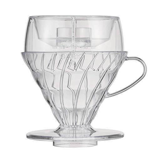 HARIO V60 Drip-Assist Set (Pete Likata Model) - 1-4 cup coffee brewing support device, transparent, made in Japan (PDA-1524-T)