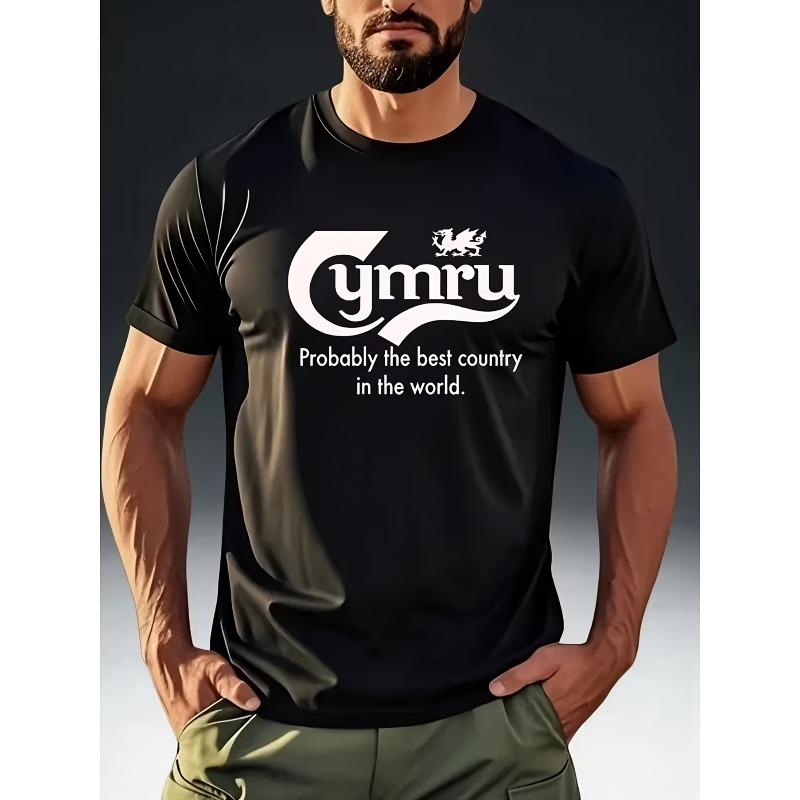 Мужская модная футболка с коротким рукавом "Cymru" с забавным валлийским слоганом, дизайн в британском крутом стиле, удобная и приятная для кожи футболка