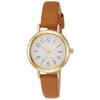 Fieldwork Pluie Small Analog Watch, Waterproof, Leather Strap, White Dial, Brown, ST246-3, Women's