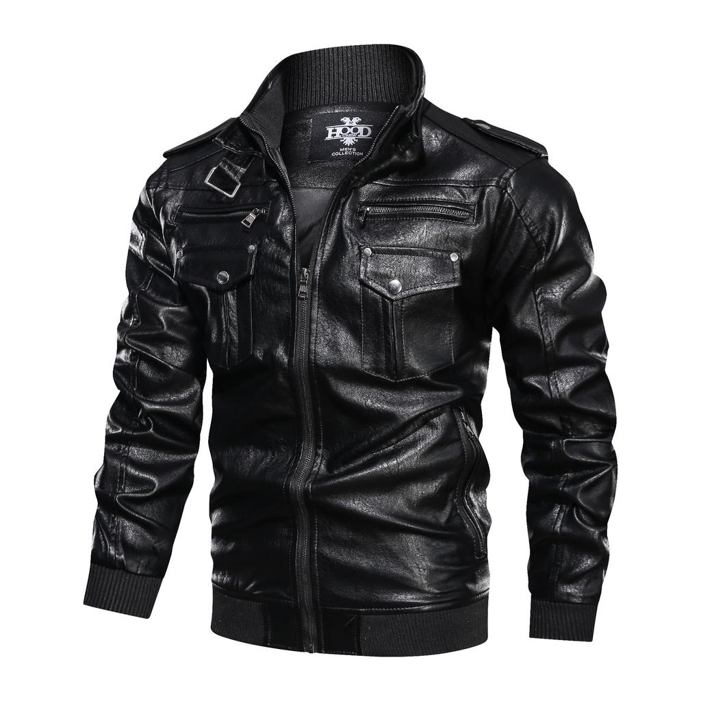 Fashion Bomber Jackets Men Plus Size Leather Motorcycle Coats Zipper Leather Coats Man Biker Jackets