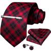 Набор для Мужчин: клетчатый галстук 8,5 см, клип и запонки в клетку