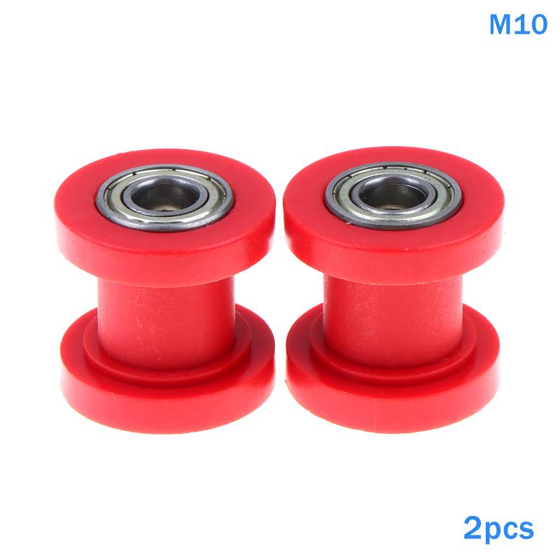 Motorbike Chain Tensioner Pulley 2Pcs 8MM 10MM Guide Wheels for Motocross Offroad Maintenance Performance Kit