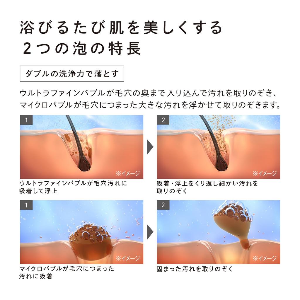 Храните белую душевую лейку ReFa FINE BUBBLE FIT с сумкой-шопером. Нанопузырьковая, водосберегающая, увлажняющая, маленькая душевая лейка [Официальный эксклюзив]