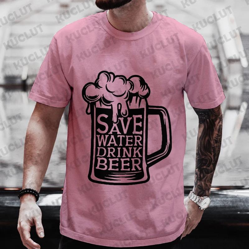 Funny Graphic Tops Men T Shirt Save Water Drink Beer Clothes Bachelor Party Tees Drinking Team Matching Outfit Streetwear