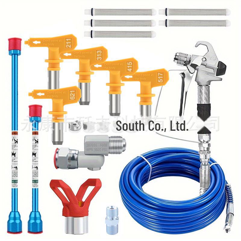 Комплект безвоздушного распылителя высокого давления: Форсунка, седло «утконос», труба, фильтр распылителя, удлинительный стержень.