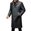 Leather Coat with Velvet and Thickening for Middle-aged Men with Removable Inner Liner, Long Fur All-in-one Genuine Leather Fur Coat