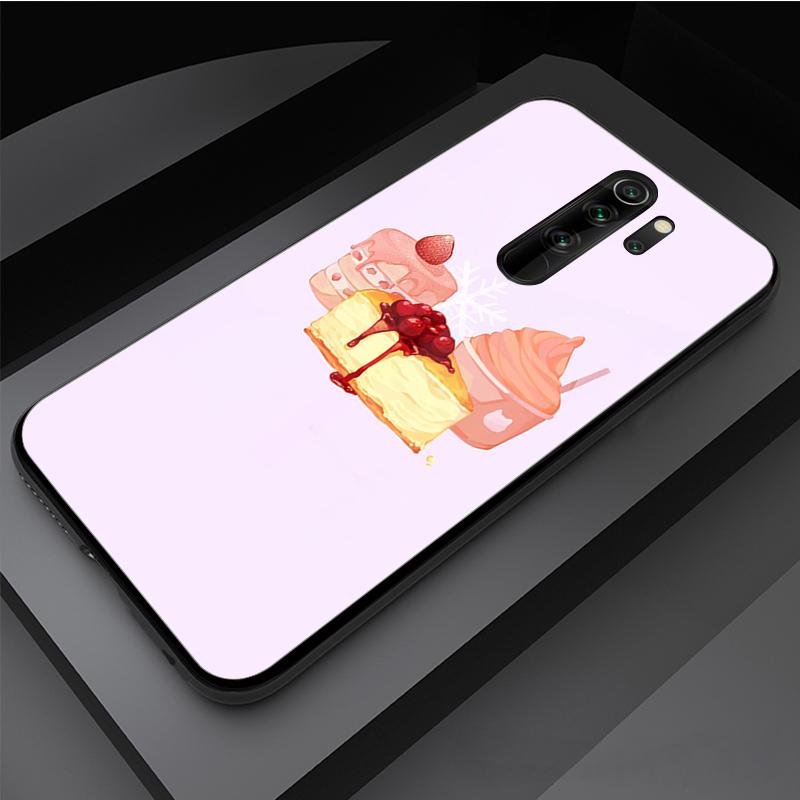 Чехол для телефона из закаленного стекла Cake для Redmi Note 5 6 7 8 Pro Note8T Note9S Redmi8 9 Cover Shell