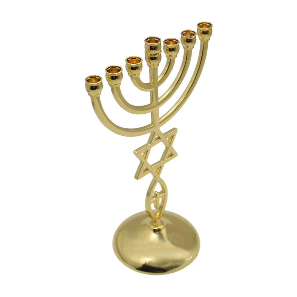 12 Tribes Menorah Jewish 7 Branch Candle Holder Jerusalem Temple Candlestick Religious Candelabra for Church Decoration