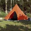 VidaXL Tente de Camping Tipi 4 Personnes, Tente d'Ombrage avec Sac de Transport, Auvent de Camping, Abri de Jardin, Orange 94382