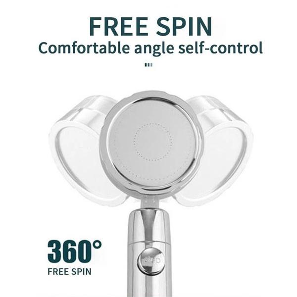 Водосберегающая насадка для душа высокого давления, вращающаяся на 360° насадка для душа с дождевой насадкой, вентилятор для ванны, ручная массажная насадка для душа под давлением