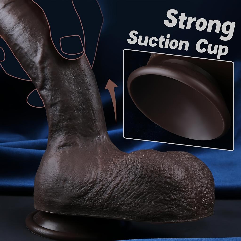 33cm Huge Realistic Silicone Dildo, Flesh & Black Coffee Thick Penis Toy with Strong Suction Cup, Soft Skin Feel G-Spot Stimulator