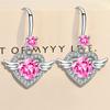 Корейская версия сережек Angel Wings средней и большой длины Серьги в форме крыльев в форме сердца Серьги из имитации серебра S925 пробы