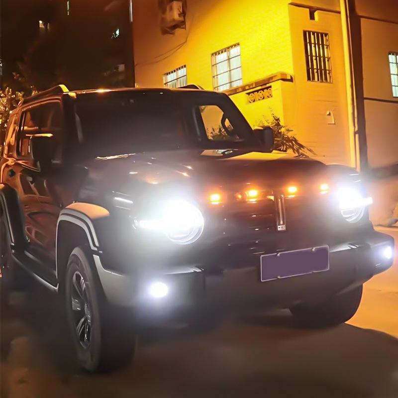 Модификация передней части автомобиля универсальная решетка дневного ходового огня светодиодная маленькая желтая лампа универсальная для внедорожника, пикапа, седана