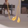 New Tassel Water Drop Necklace Niche Light Luxury Design Stacked With Wind Titanium Steel Plated 18K Gold Jewelry