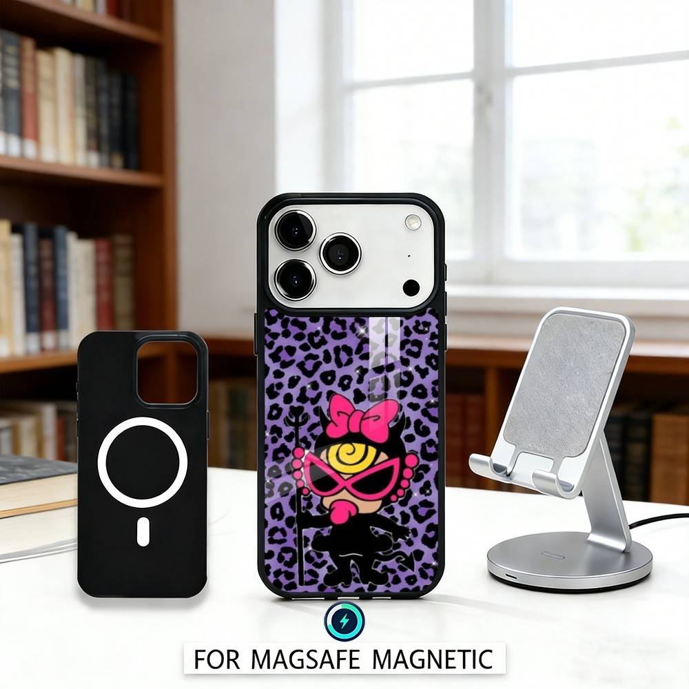 L-Leopard P-Print H-Hysteric M-Mini Phone Case Magnetic For iPhone17 16 15 14 13 12 Pro Max For Magsafe Wireless Charging Cover