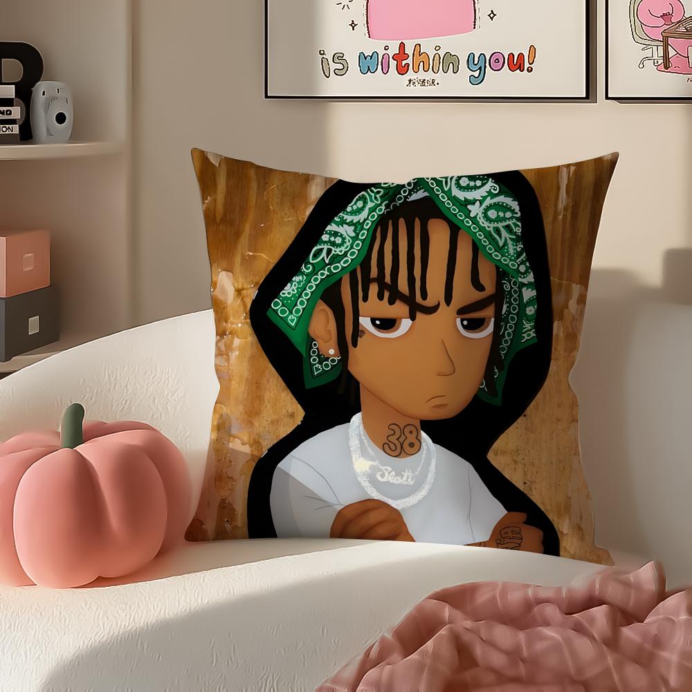 Toppg HipHop Rapper YYoungBoy Cushion Cover Pillowcase Short Plush Invisible zipper Room Sofa Cushion Cover