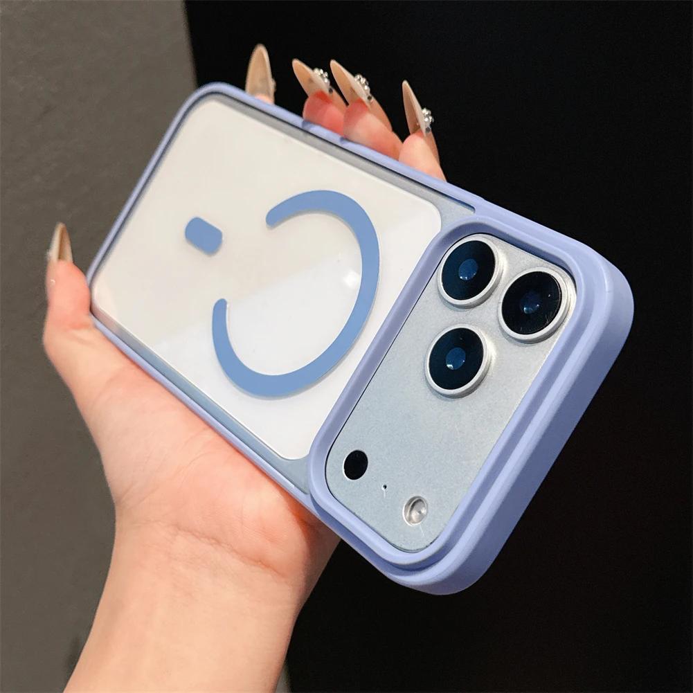 Роскошный магнитный чехол конфетного цвета для Magsafe для iPhone 17 Pro Max, прозрачный матовый край, гибридный силиконовый мягкий жесткий чехол-накладка