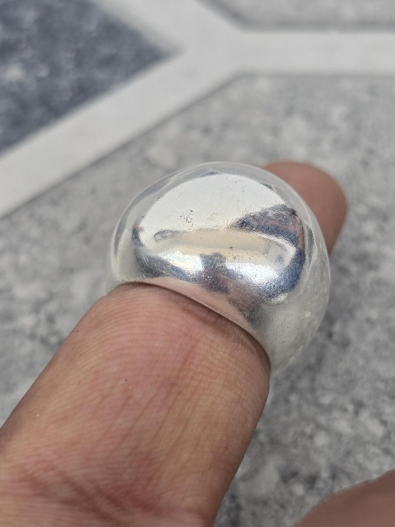 Dome Ring, 925 Sterling Silver Ring, Large Plain Wide Band, Boho Statement Ring, Handmade Ring, Anxiety Ring, Engagement Ring