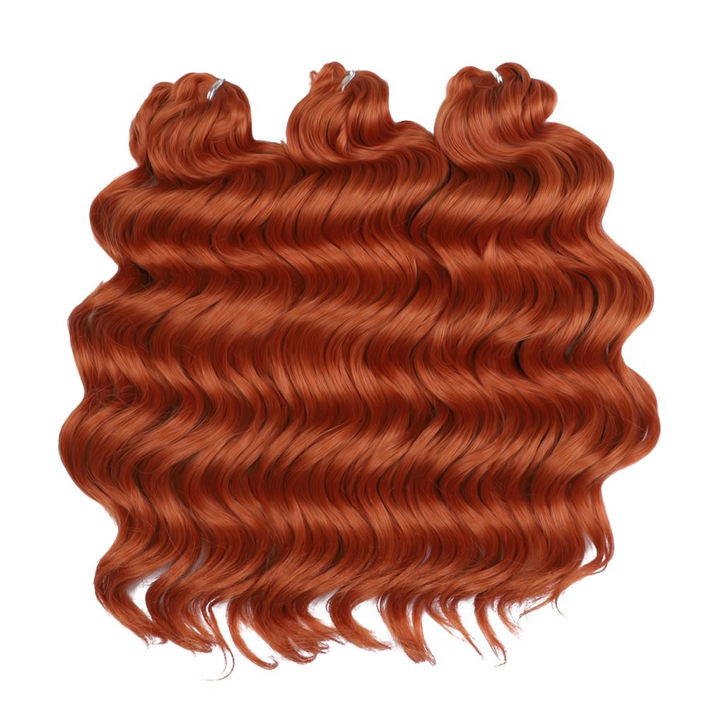 Synthetic Twist Crochet Curly Hair 16 Inch Deep Wave Braid Hair Ombre Pink Blonde Brown Water Wave Braiding Hair Extensions