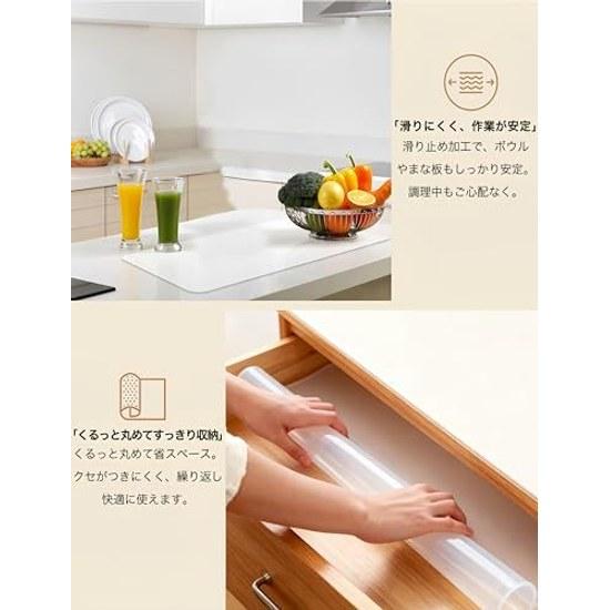 Силиконовый коврик LightBeam для кухни, полупрозрачный, 60x80 см, очень большой, термостойкий до 260°C, защита поверхности для готовки, искусственный мрамор, устойчивый к царапинам, пятнам, нескользящий