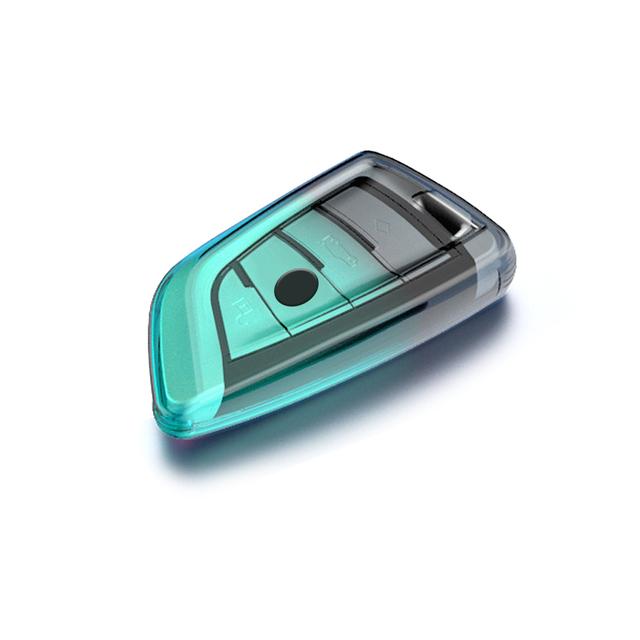 Car Remote Key Case Holder Gold Frame Design Auto Car Keys Shell TPU 4 Button Keychain for BMW A Series B Series Accessories