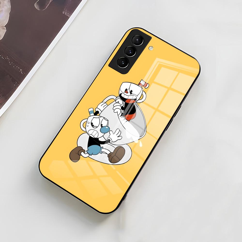 C-Cuphead-tapiz Phone Case For Samsung A56 A36 A26 A16 A15 A25 A35 A55 A14 A34 A24 A54 Glass Case