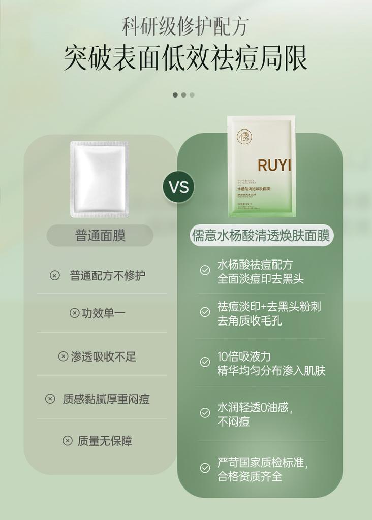 Ruyi Salicylic Acid facial mask for Acne Removing, Acne Removing, Acne Closing, Blackhead Removing, Pore Cleaning