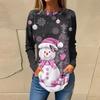 Tee Shirts For Women Fall Casual Long Sleeve Shirts Sweatshirt Vintage Graphic Printing Top Pullover Christmas