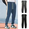 Casual Loose Drawstring Pants Mens Autumn Fashion Side Striped Patchwork Trousers Men Leisure Lace-up Pants Streetwear