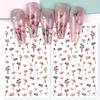1 Sheet Gradient Bloom Ink Flower Nail Art Stickers Self-Adhesive Watercolor Floral & Leaf Design Decals for Elegant Manicures Nail Stickers