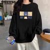 Black T-shirt Spring and Autumn Sweater Female Student Thin Long-sleeved Loose and Versatile Bottom Shirt Top Korean Version Ins Trend