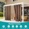 1 Panel Outdoor Curtains, Waterproof UV Protection Blackout Curtain with Eyelets, 3D Textured Indoor Outdoor Drapes for Garden, Pergola, Gazebo