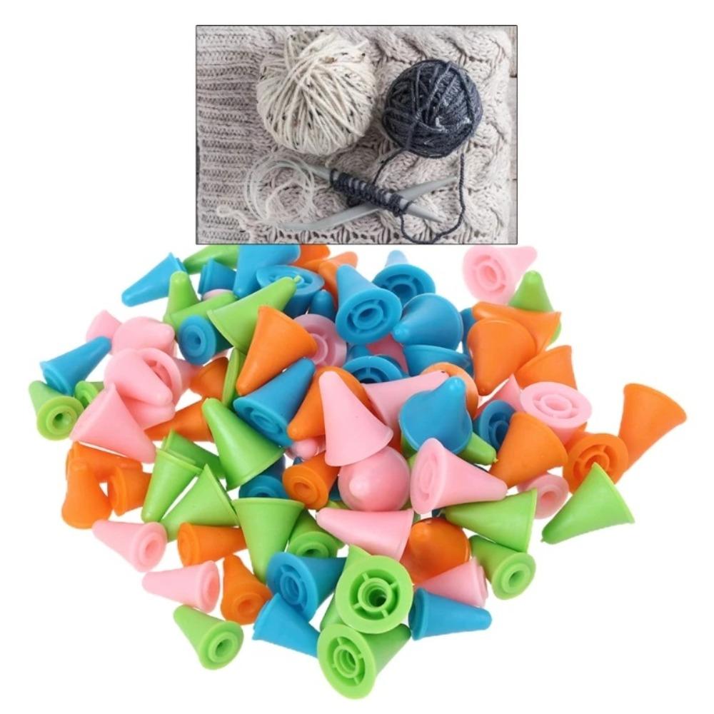 5PCS Sweater Knitting Tools Plastic Pin Buckle Color Knitting Needle Tip Stoppers