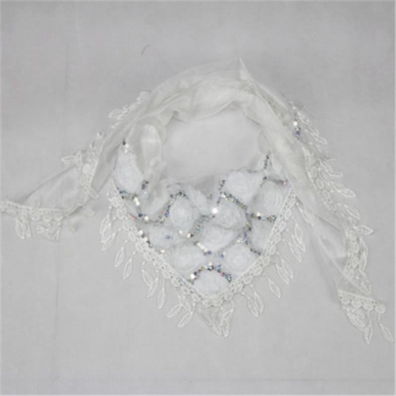 Весенне-осенний женский треугольный шарф, изысканный тонкий шелковый шарф с вышивкой и кисточками, шаль