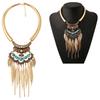 Retro Classic Gold Tassel Necklace Jewelry With Multilayer Chains For Women
