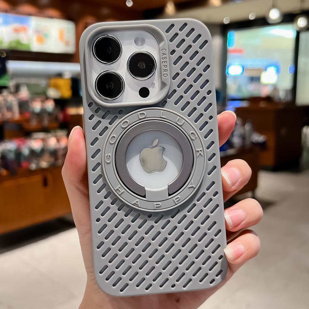 Чехол для телефона Mesh Heat Disipation подходит для iPhone16pro, защитного чехла Invisible Stand 13max Shell и программного обеспечения Apple 15
