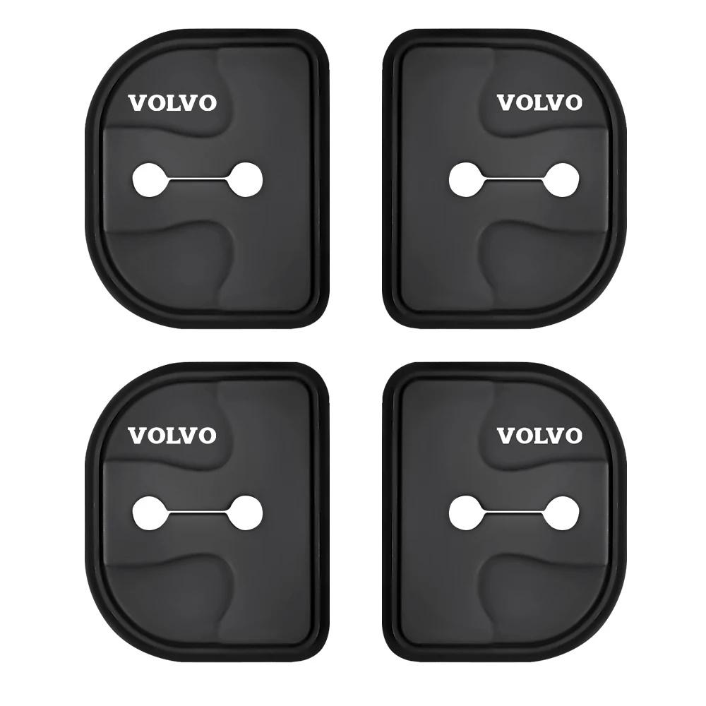 2/4Pcs Silicone Car Door Lock Cover For Volvo XC40 XC60 XC90 S60 S90 V50 V70 V60 V40 Shock Absorber Protector Auto Accessories