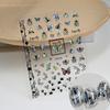 1pcs 3D Aurora Laser Butterfly Nail Art Stickers Shiny Holographic Butterflies Nail Decals 8*10cm Self-Adhesive Nail Decorations