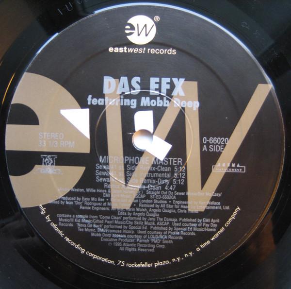 12-дюймовая пластинка DAS EFX Microphone Master Remix 066020 EASTWEST 1995 US Rap HipHopRB Б/у